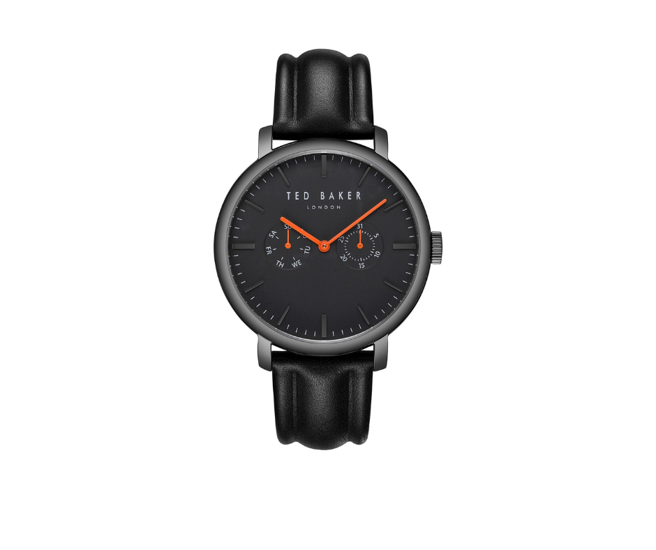 TED BAKER MONTRE POUR HOMME AVEC BRACELET EN CUIR NOIR