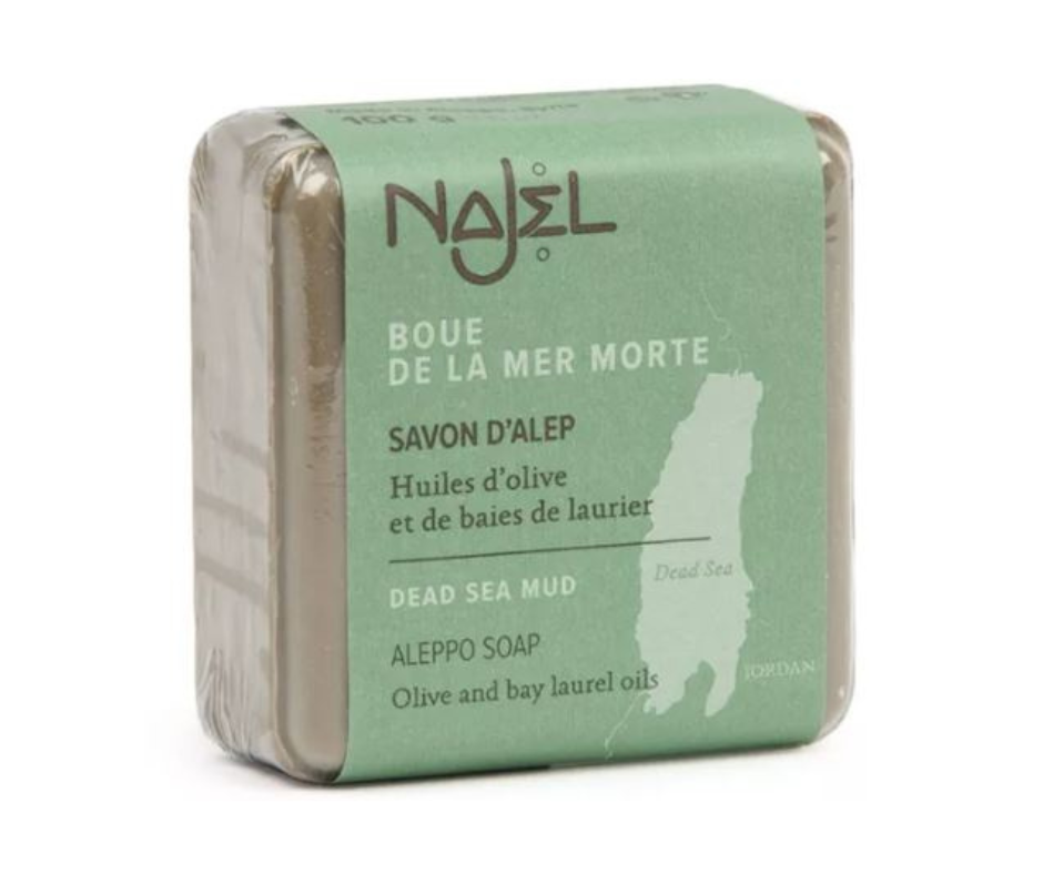 NAJEL Savon d'Alep à la Boue de la mer Morte Savon régénérant - 100 g Visage, corps et cheveux