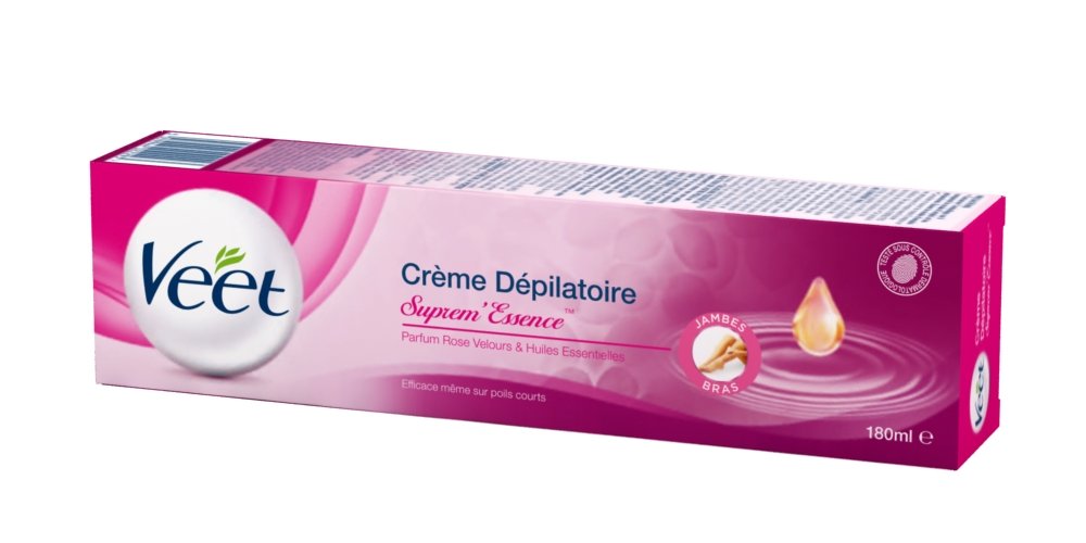 VEET Crème Dépilatoire aux huiles essentielles et parfum Rose Velours 180ML