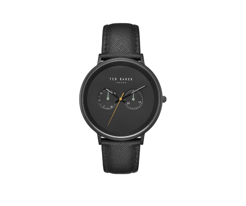 TED BAKER MONTRE POUR HOMME AVEC BRACELET EN CUIR NOIR